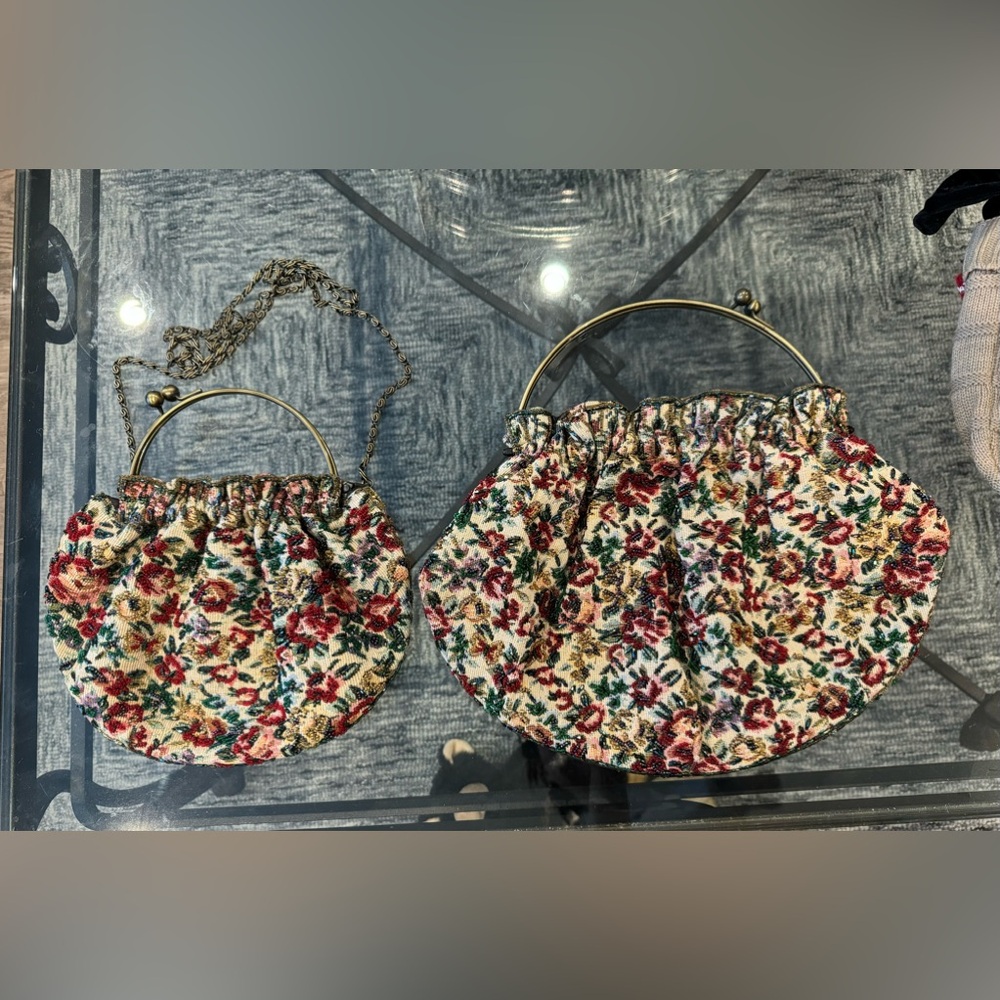 two beautiful handmade evening purses, made of sparkly beads,